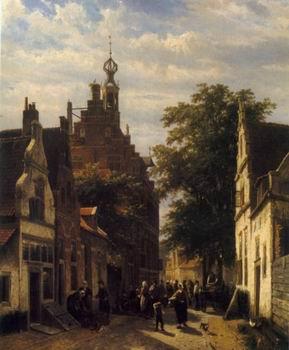 unknow artist European city landscape, street landsacpe, construction, frontstore, building and architecture. 166